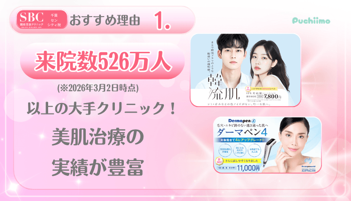 SBC千葉センシティ美肌治療おすすめ理由1