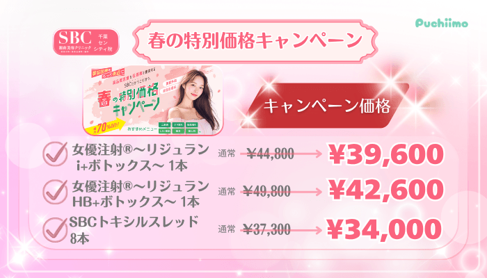 SBC千葉センシティ美肌治療春の特別価格キャンペーン