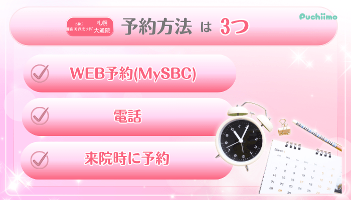 SBC札幌大通美肌治療予約方法