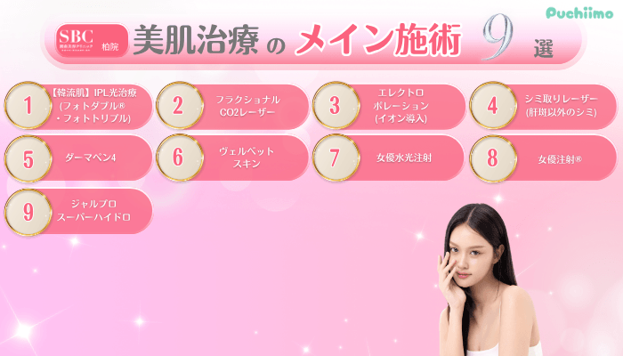 SBC柏美肌治療メイン施術9選