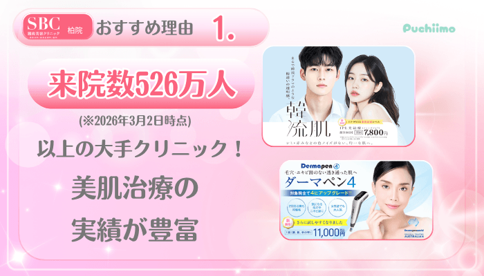 SBC柏院美肌治療おすすめ理由1