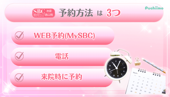 SBC池袋西口美肌治療予約方法