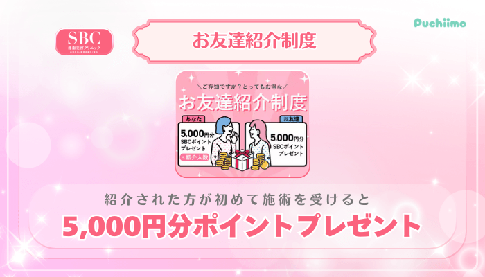 SBC美肌治療お友達紹介制度