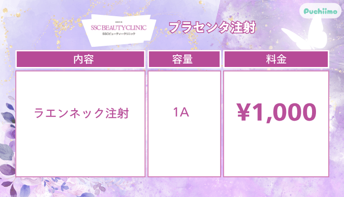 SSCビューティークリニックプラセンタ注射