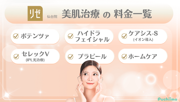 リゼクリニック仙台美肌治療料金一覧