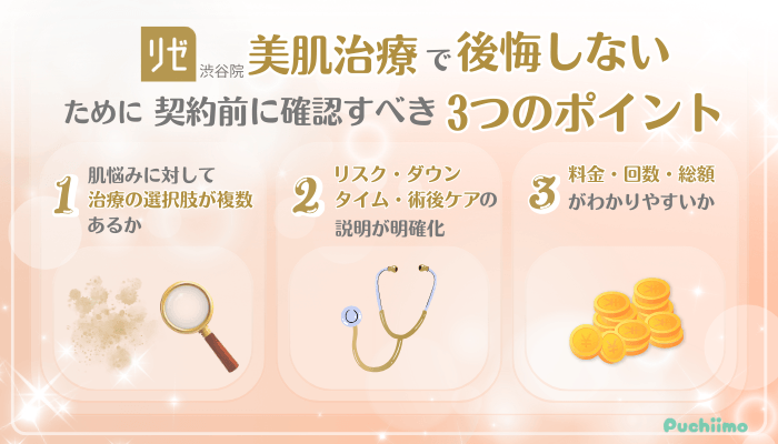 リゼクリニック渋谷美肌治療後悔しないために確認すべき3つのポイント