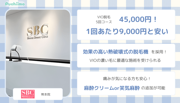 医療脱毛熊本SBC比較VIO