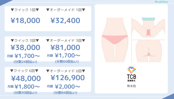 医療脱毛熊本TCB-VIO脱毛料金
