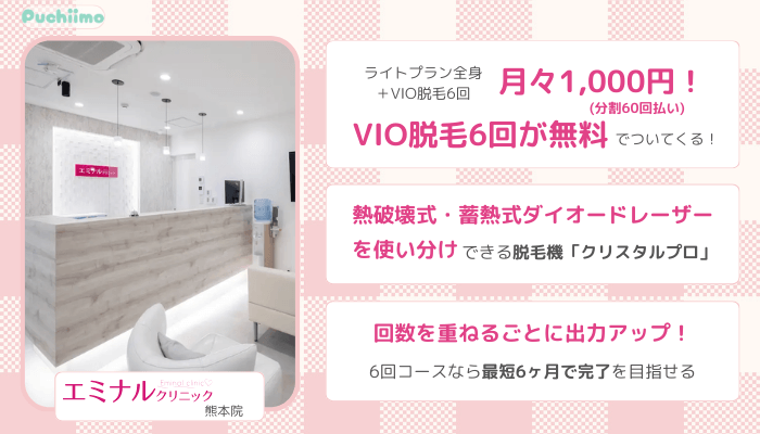 医療脱毛熊本エミナルクリニック比較全身