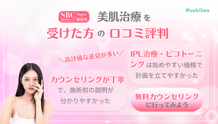 SBCRegno銀座美肌治療口コミ評判