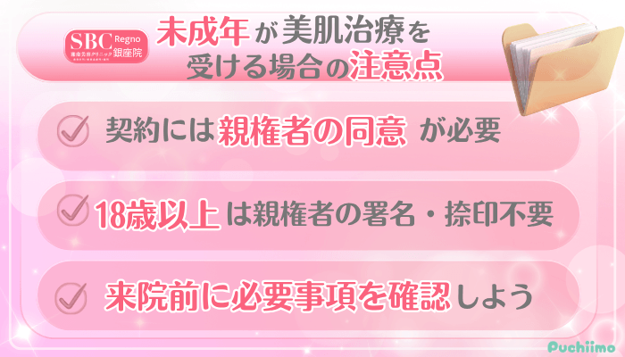 SBCRegno銀座美肌治療未成年