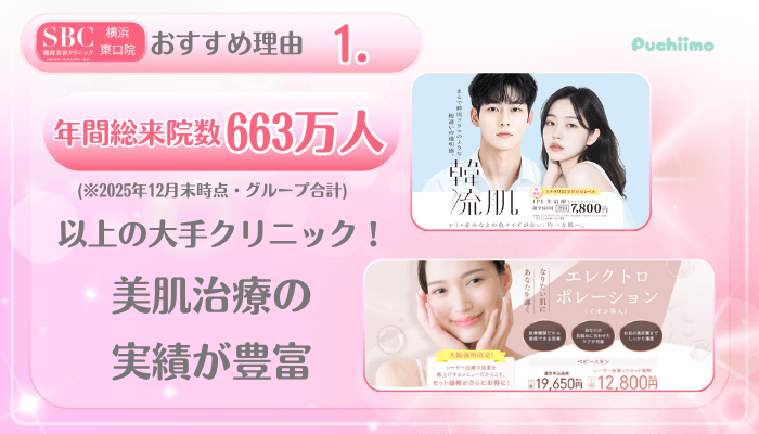 SBC横浜東口美肌治療おすすめ理由1