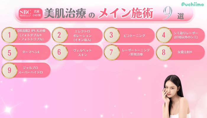SBC武蔵小杉美肌治療メイン施術9選