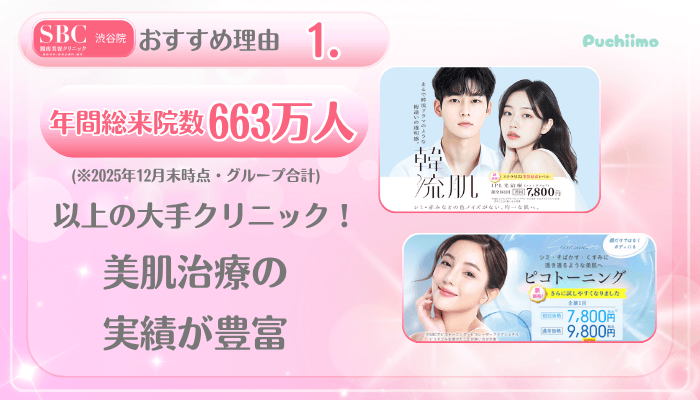 SBC渋谷美肌治療おすすめ理由1