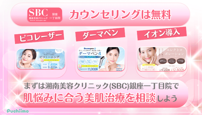SBC銀座一丁目美肌治療まとめ