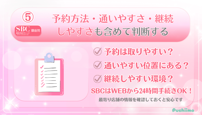 SBC銀座美肌治療受ける前に確認すべきポイント5