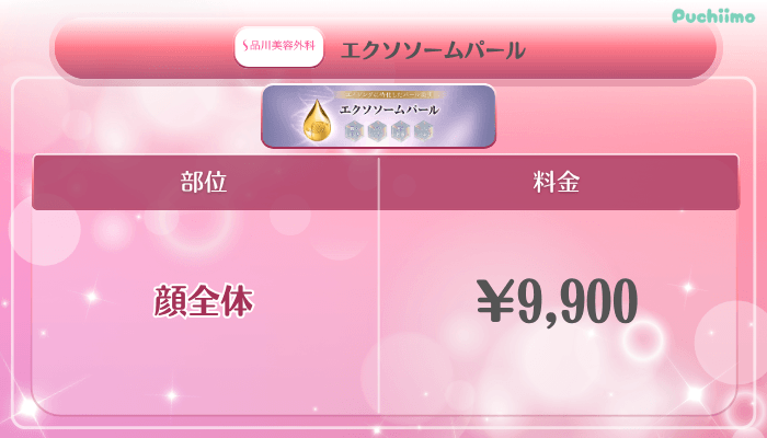 品川美容外科美肌治療エクソソームパール料金