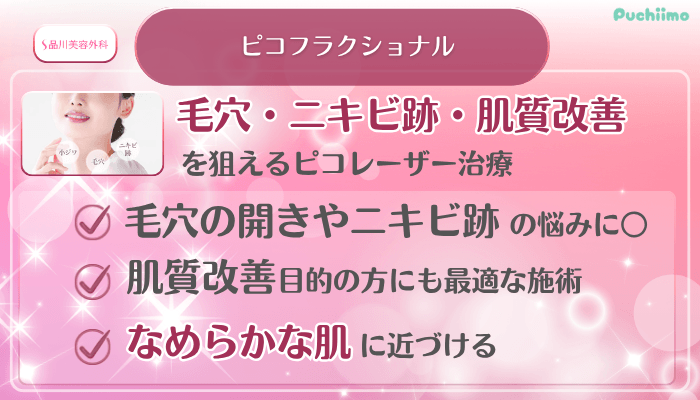 品川美容外科美肌治療ピコフラクショナル