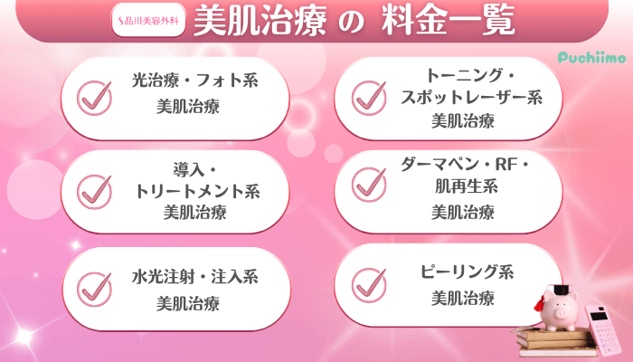 品川美容外科美肌治療料金一覧