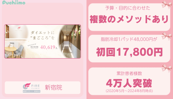 ファイヤークリニック新宿医療痩身比較