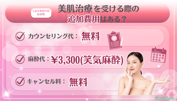 品川美容外科仙台美肌治療追加料金