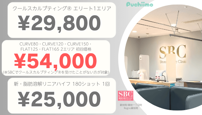 SBC銀座医療痩身比較料金