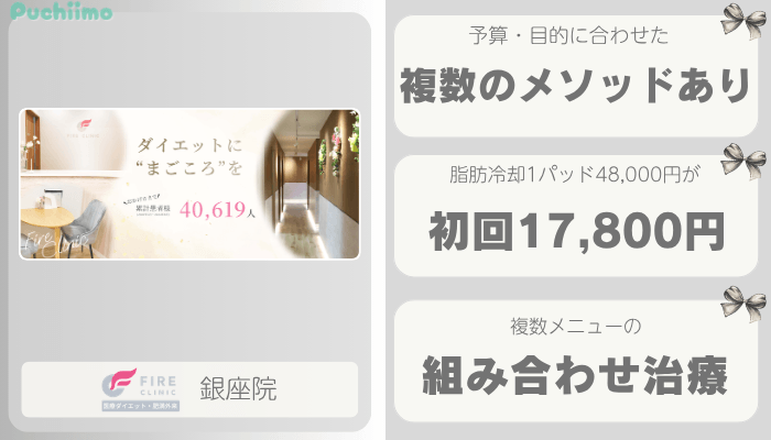 ファイヤークリニック銀座医療痩身比較