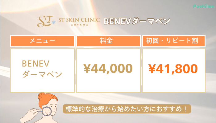 STスキンクリニック青山ヴェルベットスキンBENEVダーマペン料金