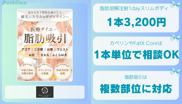 TAクリニック東京医療痩身比較