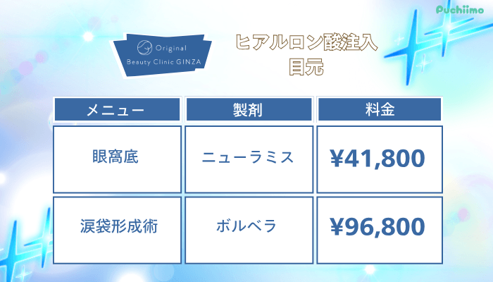 Original-Beauty-Clinic-GINZAヒアルロン酸目元料金